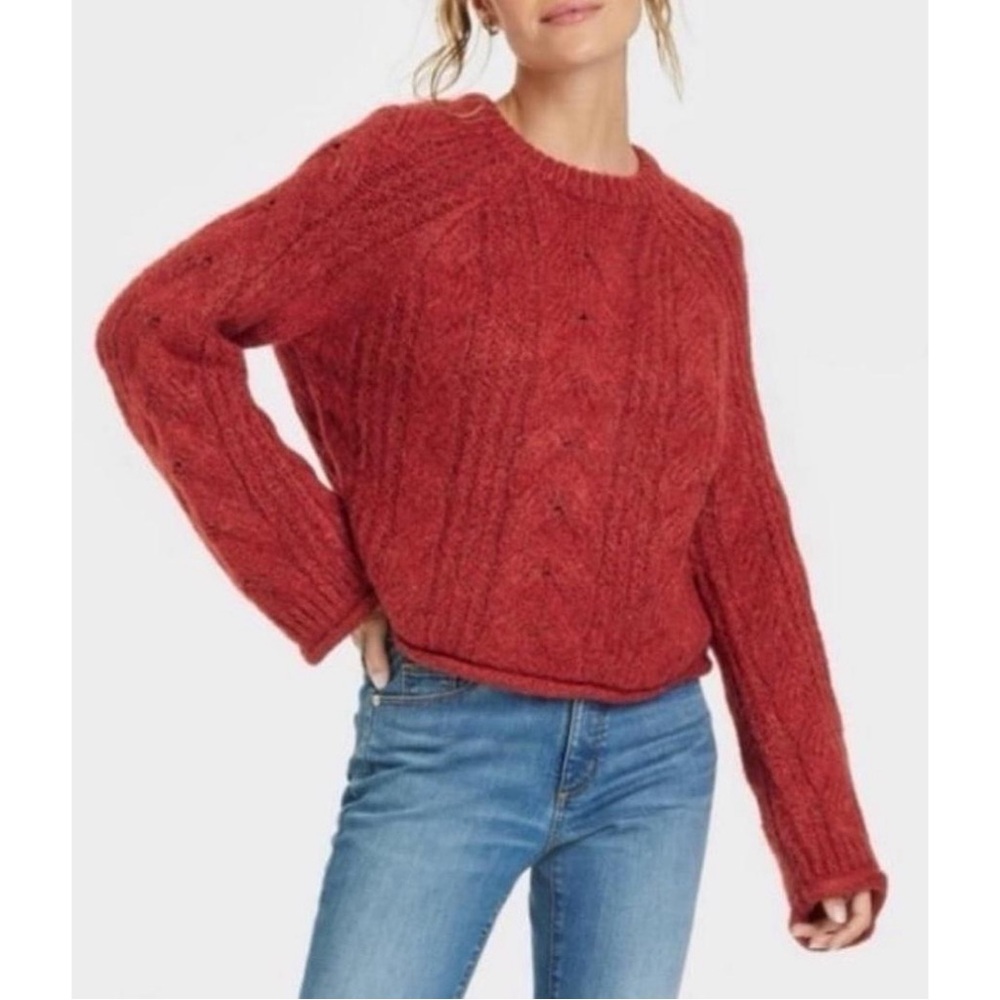 Universal Thread Vibrant Red Knit Pullover - image 1